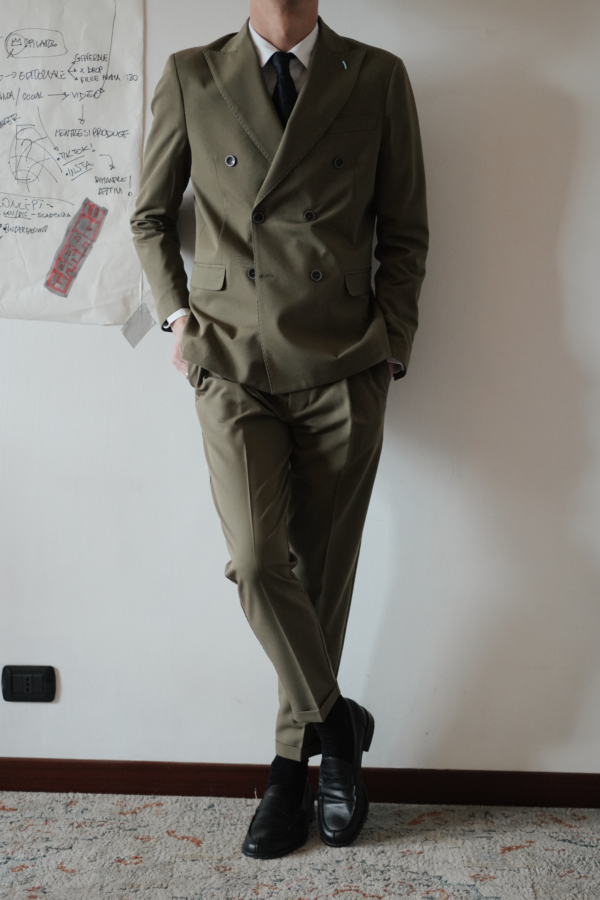 GIACCA DOPPIOPETTO VERDE MILITARE - immagine 4