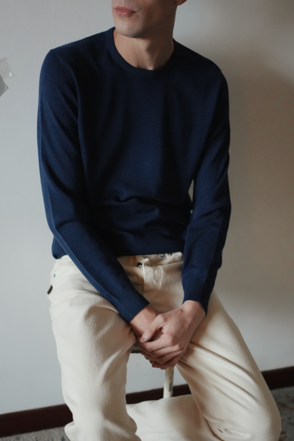 MAGLIONCINO COTONE BLU